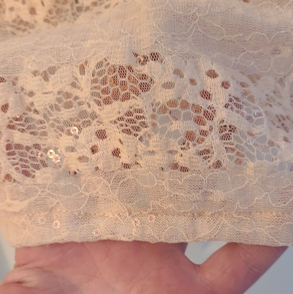 Eyelash Couture Sparkling Lace Top - Picture 9 of 11